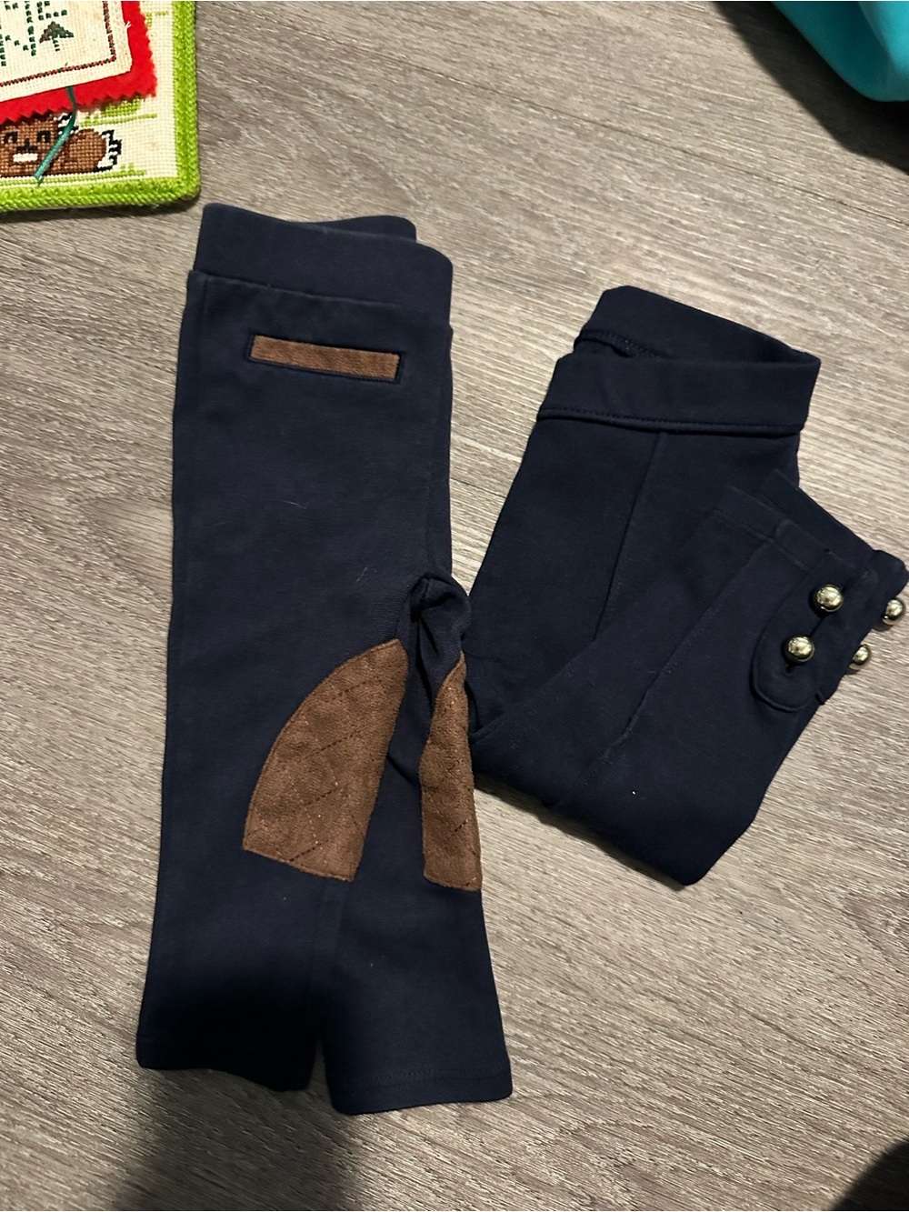 Janie and Jack Navy Leggings 2 pack - equestrian rider pants and button bottoms